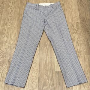 Tiger of Sweden Pinstripe Light Blue Trousers Dress Pants Cotton 32x30